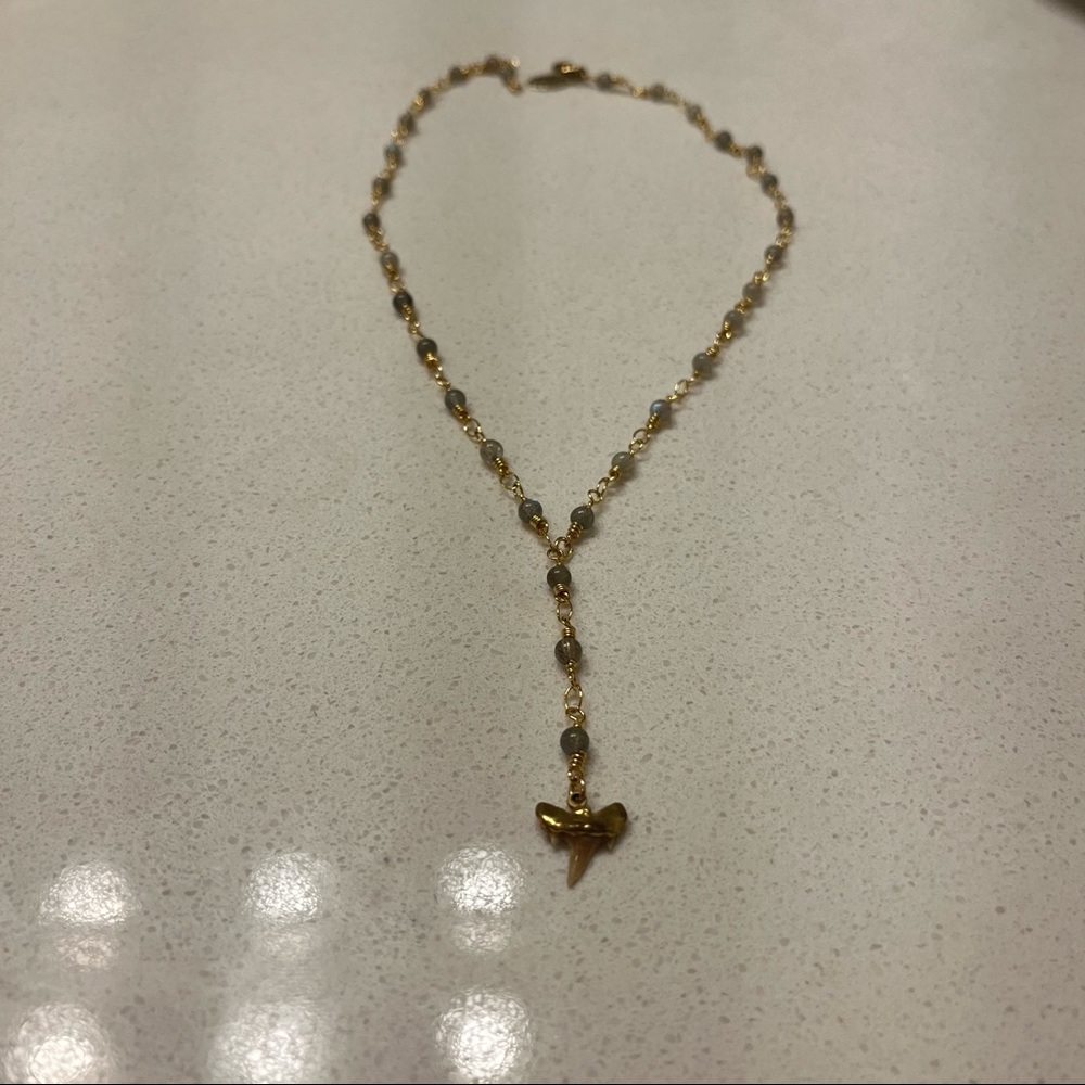 Shark tooth Y Necklace
